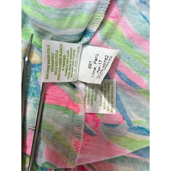 Lilly Pulitzer Lacy Tank In Multi Surf Gypsy Sleeveless Green Pink sz MEDIUM - Picture 7 of 8